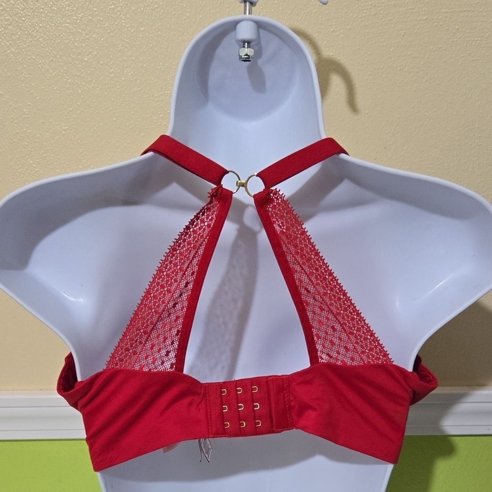 Victoria’s Secret Incredible Perfect Shape Bra  34DDD / F75 –Red Halter Push-Up - Picture 2 of 4